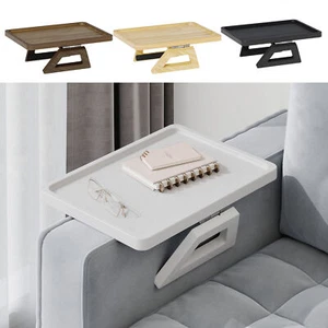 Wooden Folding Sofa Arm Tray – Bamboo Side Table for Drinks, Snacks & Books - Picture 1 of 19