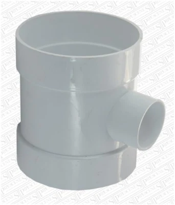 TETRAFLOW Lösungsmittel 110 mm Bodenrohr 1 1/2" 40 mm 43 mm Abfall Boss Reduzierstück WEISS geklebt