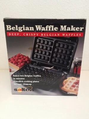 Nuevo en caja - Salton - gofrera belga, WM8BEL, hornea dos gofres belgas en mínimo Foto 1 de 4