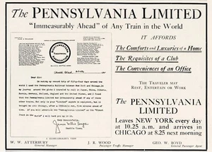 Pubblicità 1903 Pennsylvania Limited Railroad Print incommensurabilmente avanti nuova con etichette teatrale ass - Foto 1 di 1