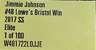 Jimmie Johnson 2017 #48 Lowe's Bristol Raced Win Elite  Foto 1 de 4