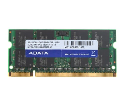 Adata 2GB 2 GB 2RX8 PC2-5300S 200Pin Laptop Memory 1.8V DDR2 667Mhz RAM SODIMM # - Image 1 of 4