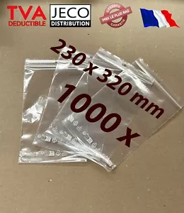 LOT 1000 sachets pochette plastique zip 230x320 23x32 sac alimentaire pochon f - Imagen 1 de 1
