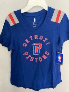 Girls NBA "Detroit Pistons" Short Sleeve Blue T-Shirt, Size 16 (X-Large), New - Picture 1 of 4