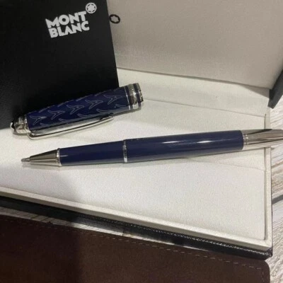Montblanc Meisterstuck Le Petit Prince Rollerball Pen 163 Blue Pattern Cap Meta