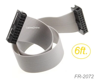 6ft. 20-Pin (2x10) Female to Female 2.54mm-Pitch 20-wire IDC Flat Ribbon Cable - Image 1 of 2