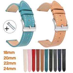 20mm Watch Band Quick Release Strap 18mm 22mm 24mm Genuine Leather Watch Strap - Picture 1 of 25