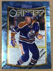 1994-95 JASON ARNOTT TOPPS FINEST WITH PROTECTOR PEEL #21 EDMONTON OILERS