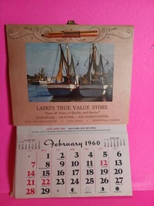 1960 KALENDER Laho's True Value Store Bensonville ILLINOIS mit Bleistift - Bild 1 von 3
