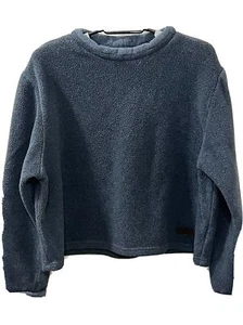 Suéter Akini Anthropologie Mujer Azul Pullover Recortado Polartec Polar Talla XL - Imagen 1 de 11