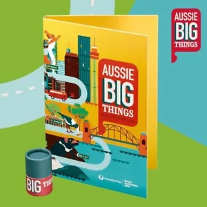 2023 AUSSIE BIG THINGS New Brand 10 Collectible $1 Coin FULL SET (Tube & Folder) - Foto 1 di 6