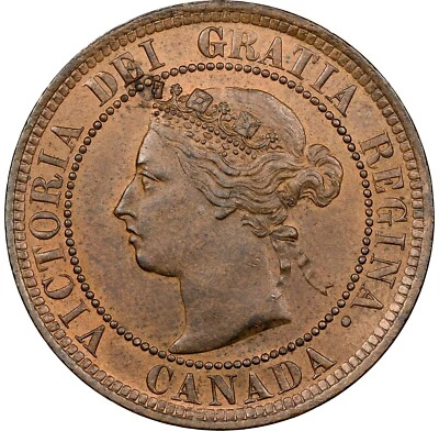 Canada - 1884 Victoria Large Cent - NGC MS63BN - BEAUTIFUL RICH BROWN COLOR! - Image 1 of 4
