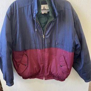 Misty Harbor Burgundy Navy Green Slicker  Rain Jacket Size Medium - Picture 1 of 19