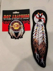 SM 3" BUFFALO DREAM CATCHER LG 8" FEDER PATCH - 2 PATCHES - NATIVE STYLE - NEU - Bild 1 von 3