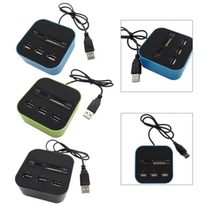 R??partiteur USB compact et pratique avec 3 ports USB 2 0 et lecteur de carte - Photo 1/26