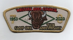 Westark Area 2023 JSP, Tan-Gold Brd, Camp Orr 70th Anniv., Mint! - Picture 1 of 1