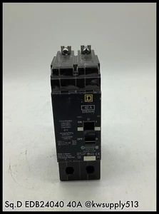 EDB24040 ~ Square D EDB24040 480Y/277 VAC 40A CB~ Bot. Lugs/ 90 Day Warranty - Picture 1 of 4