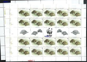 2016 Bulgaria Fauna WWF Turtles 4 x Sheet x 20 set + 5 vignettes between MNH** - Picture 1 of 5