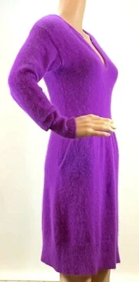 Vestido Suéter Moda International Angora Mujer S Pequeño Difuso Púrpura Bolsillos para las Manos Foto 1 de 4