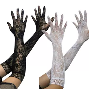 Para mujeres Elegantes Guantes Largos de Encaje Floral Vestido Elegante Ópera Noche Boda Fiesta1 - Imagen 1 de 7