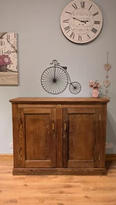 Antique Victorian Pitch Pine Sideboard Cupboard Linen Larder Storage Cabinet - Picture 1 of 11