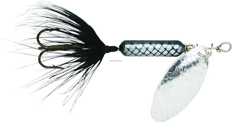 Wordens 212-BL Rooster Tail In-Line Spinner, 2 3/4", 1/4 oz, Treble Hook, Black - Image 1 of 1