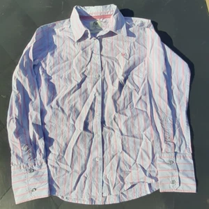 Crew Clothing Pink Blue Stripe Long Sleeve Shirt – 100% Cotton UK 12 Regular Fit - Picture 1 of 9