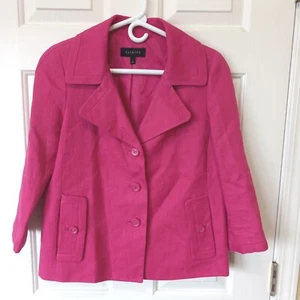 TALBOTS Women's Pink Lined Linen Blazer Jacker Career Casual Size 2 - Picture 1 of 4