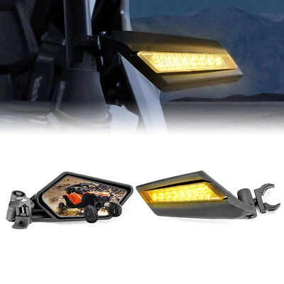 Espejos retrovisores laterales con luces ámbar para Can-Am Maverick X3 R Commander 800 1000 máx. Foto 1 de 4