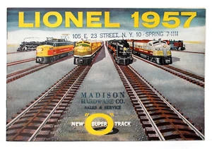 Catalogo treni Lionel 1957 quasi immacolato originale O O27 40 pagine hardware Madison - Foto 1 di 3