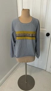 Natural Life Gray Embroidered Panel Sweatshirt size S/M - Picture 1 of 6