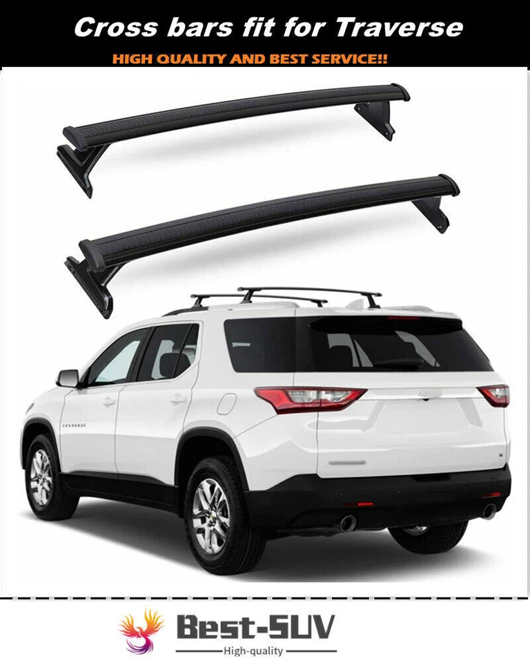 Barras transversales para rieles de techo de 2 piezas para Chevrolet Traverse 2018-2021 Foto 1 de 4