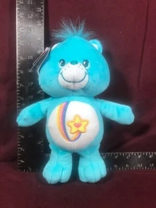 "Lote de peluche Care Bear Thanks A Bear 2003 10"" azul estrella fugaz arco iris con etiquetas" - Imagen 1 de 7