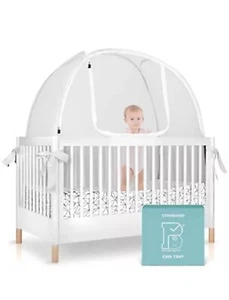 Pro Baby Safety Pop Up Crib Tent-Fine Mesh Crib Netting Cover NEW - Picture 1 of 6