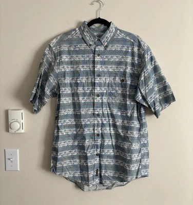 VTG Woolrich Mens Medium Casual Button Up Shirt Tropical Hawaiian Fish Coastal - Image 1 of 4