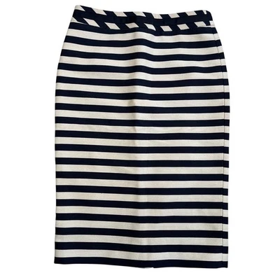 Falda Lápiz Boden Negra Crema Horizontal Rayas Mujer US 2R Hasta la Rodilla Foto 1 de 4