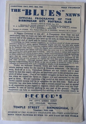 Birmingham City v Swansea Town 25th December 1946 - Image 1 of 3