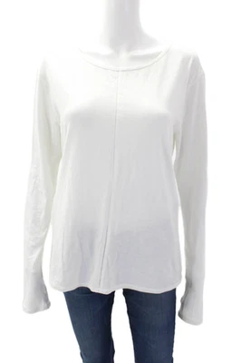 Lululemon Womens Cotton Paneled Detail Long Sleeve Top Solid White Size M - Image 1 of 4