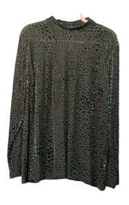 Top da donna Lane Bryant in velluto burnout taglia 22/24 3x nero trasparente vampiro capriccioso - Foto 1 di 10