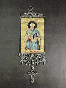 St Nicholas Wall Tapestry Icon Banner - Picture 1 of 3