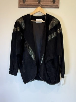 Винтажный Peter Caruso замши кожи летучая мышь новый с Ярлыками США гламурный стиль L куртка ретро 80-х - Изображение 1 из 4