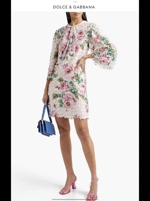 Vestido floral para mujer Dolce & Gabbana con forro rosa suave, AUTÉNTICO. Talla 40 Foto 1 de 4