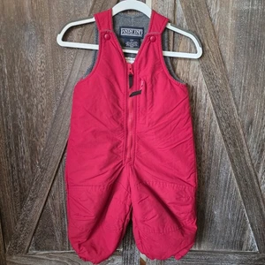 Lands’ End Schneeanzug Kleinkind Größe 12 Monate rot Fleece gefüttert Polartec Reißverschluss - Bild 1 von 9