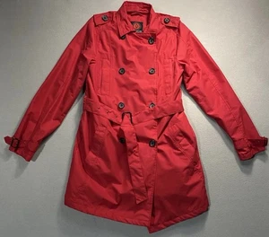 Gabardina SCOTTeVEST Tec SeV para mujer M doble pecho cinturón rojo viaje - Imagen 1 de 5