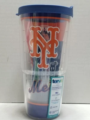 Tervis New York Mets логотип тамблер двойной стены изолированный 24 унций MLB новый с ярлыками - Изображение 1 из 4