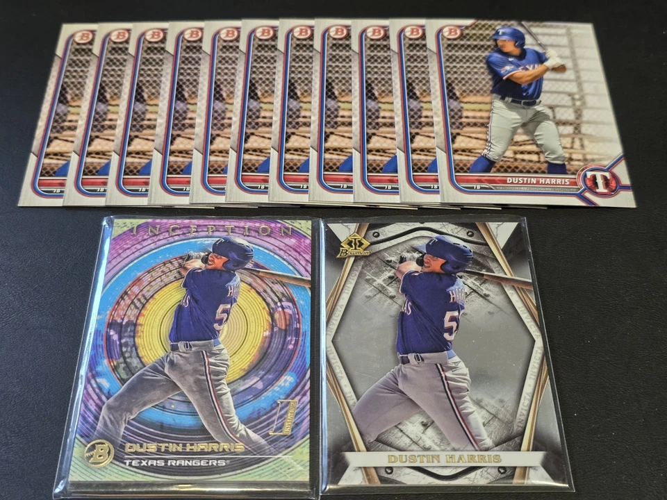 13) DUSTIN HARRIS RC 2022 Bowman Draft #BD-41 Inception #97 Invicta BI22 RANGERS - Image 1 of 1