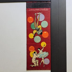Diamond Match Co NYC anni '30 vintage arlecchino ballerina design fiammifero - Foto 1 di 3