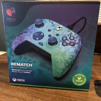 PDP REMATCH XBOX WIRED Controller GLITCH GREEN for Xbox Series XS, Xbox One, Of - Image 1 of 4