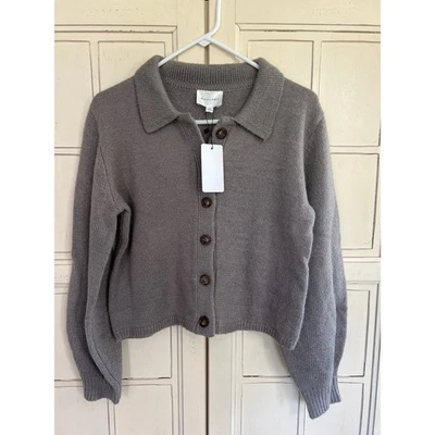 NUEVO CON ETIQUETAS Line and Dot Talla XS Gris/Beige Catdigan Suéter  Foto 1 de 4