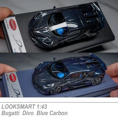 LS 1:43 LOOKSMART Bugatti all-carbon imitation car model Divo Dark Blue Carbon - Image 1 of 4